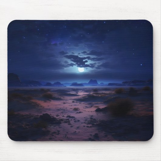 Nachtwüste Vollmond Mousepad (Vorne)