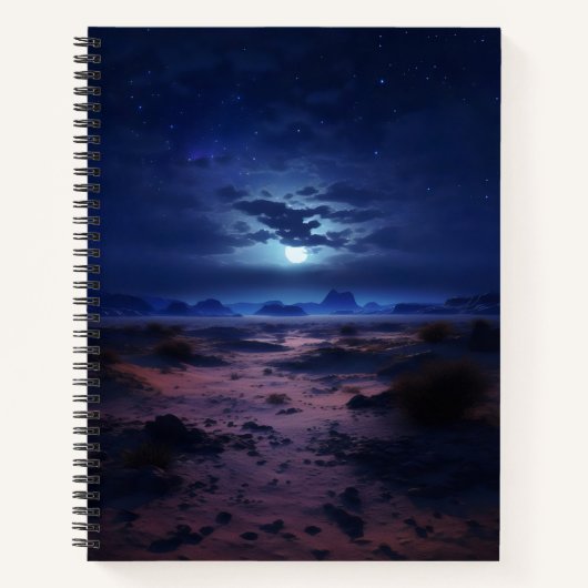 Nachtwüste Vollmond Notizblock (Vorderseite)