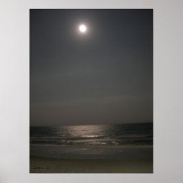Nachtzeit am Strand Poster
