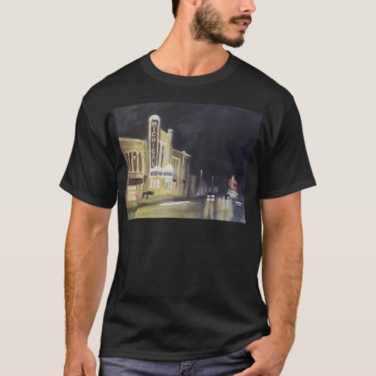 Nachtzeit an Michigan-Theater T-Shirt (Vorderseite)