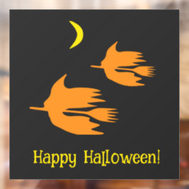 Nachtzeit Broom Ride - Happy Halloween! Hexen! Fensteraufkleber
