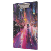 Nachtzeit Highway in lebendiger Stadtmitte Klemmbrett (Links)