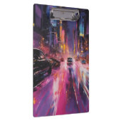 Nachtzeit Highway in lebendiger Stadtmitte Klemmbrett (Rechts)