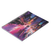 Nachtzeit Highway in lebendiger Stadtmitte Notizblock (Linke Seite)