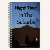 Nachtzeit im Vorort-Sketch Notizblock (Vorderseite)