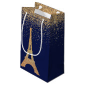 Nachtzeit in der Paris-Geschenk-Tasche Kleine Geschenktüte (Rückseite Schrägansicht)