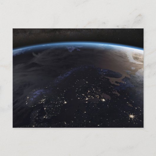 Nachtzeit in Nordeuropa Postkarte (Vorderseite)