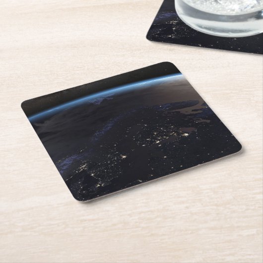 Nachtzeit in Nordeuropa Rechteckiger Pappuntersetzer (angewinkelt)