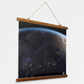 Nachtzeit in Nordeuropa Wandteppich Mit Holzrahmen (Gewinkelt)