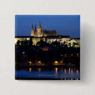 Nachtzeit in Prag, Tschechische Republik Button