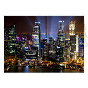 Nachtzeit in Singapur