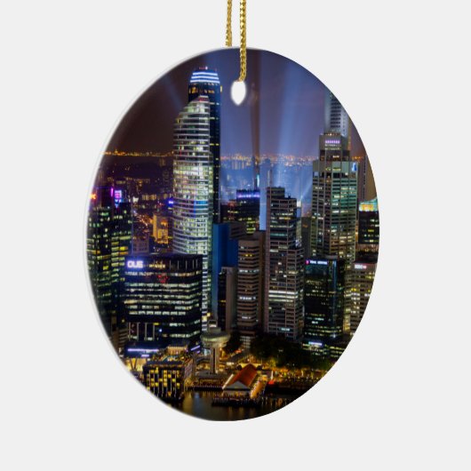 Nachtzeit in Singapur Keramikornament (Rechts)