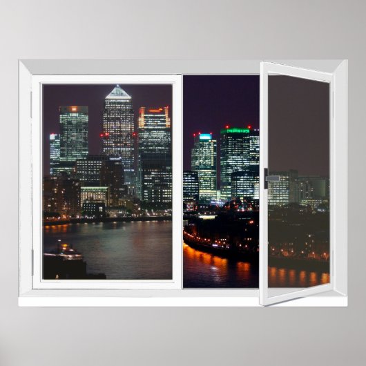 Nachtzeit London City View Fake Window Poster (Vorne)