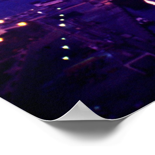 Nachtzeit, Malaga, Spanien Poster (Ecke)