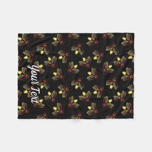 Nachtzeit mit Glühwürmchen Fleecedecke (Vorderseite (Horizontal))