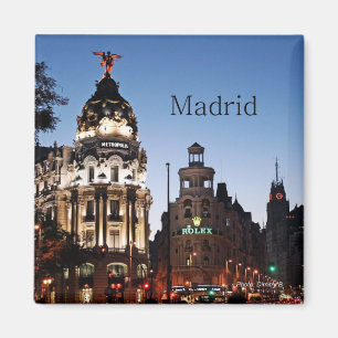 Nachtzeit-Szenen-Reise-Magneten Madrids Spanien Magnet