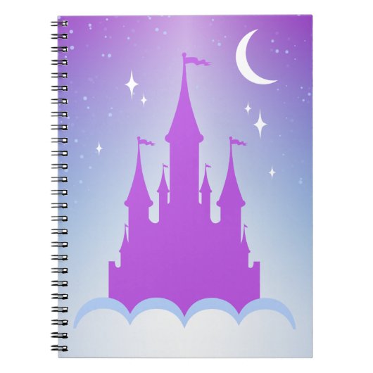Nachtzeit-träumerisches Schloss im Notizblock (Vorderseite)