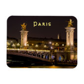 Nachtzeit über Pont Alexandre III Brücke - Paris, Magnet (Horizontal)