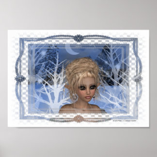 Nachtzeit Winter Elf Poster Print