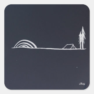 Nachtzeltenaufkleber Quadratischer Aufkleber