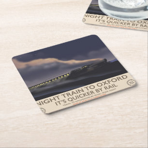 Nachtzug nach Oxford Rechteckiger Pappuntersetzer
