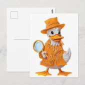 Nachweisende Ente im Orangen Anzug Postkarte (Vorne/Hinten)