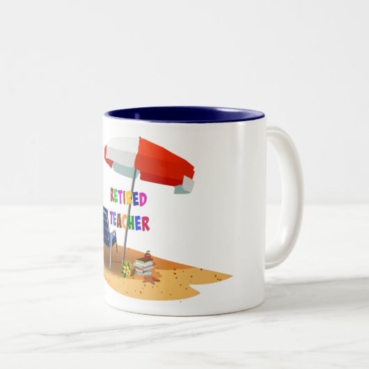 Nachwuchslehrer, Beach Scene (überarbeitet) Zweifarbige Tasse (VorderseiteRechts)