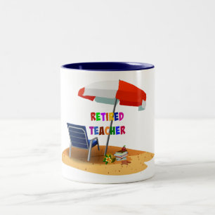 Nachwuchslehrer, Beach Scene (überarbeitet) Zweifarbige Tasse