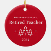 Nachwuchslehrer Custom 1. Weihnachtsruhestand Keramik Ornament (Hinten)