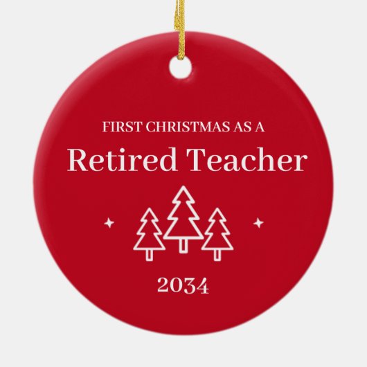 Nachwuchslehrer Custom 1. Weihnachtsruhestand Keramik Ornament (Hinten)