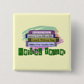 Nachwuchslehrer (Funny Stack of Books Design) Button (Vorderseite)