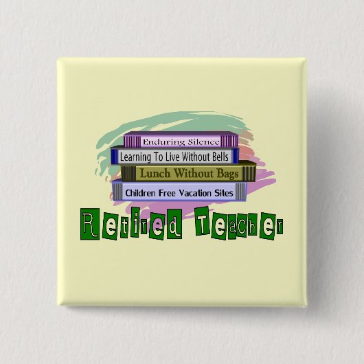 Nachwuchslehrer (Funny Stack of Books Design) Button (Vorderseite)