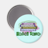 Nachwuchslehrer (Funny Stack of Books Design) Magnet (Vorderseite/Rückseite)
