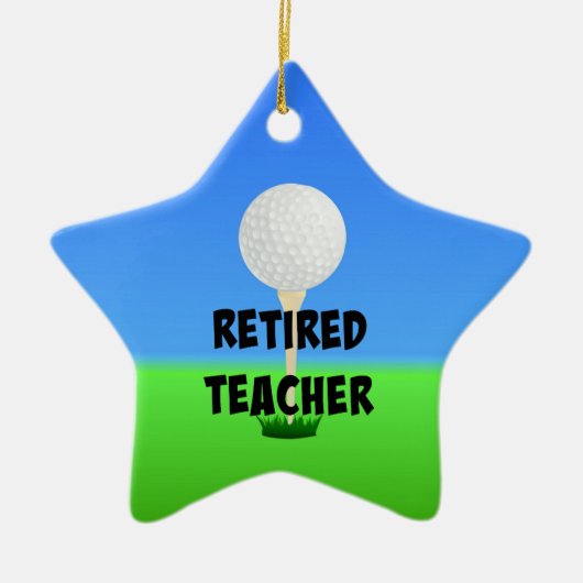 Nachwuchslehrer - Golfball im T-Shirt Keramik Ornament (Vorne)