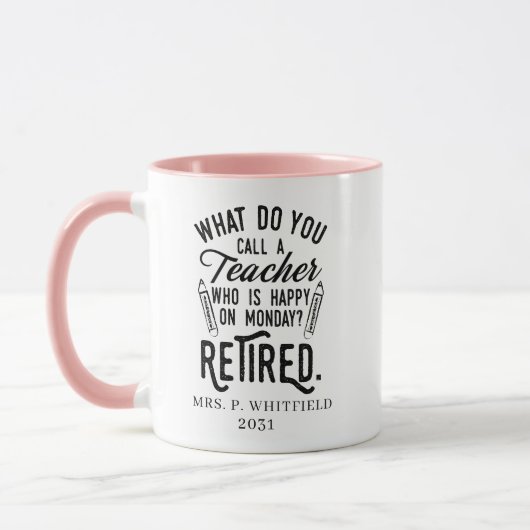 Nachwuchslehrer Leiter Schulversicherung Custom Tasse (Links)