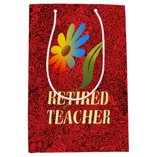 Nachwuchslehrer, Rainbow Daisy Design Mittlere Geschenktüte (Vorderseite)