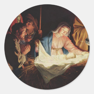 nacimiento- navidad runder aufkleber