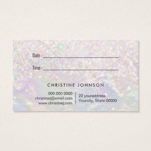 Nacke-Schmetterling-Imitate Glitzer-Terminkarte (Rückseite)