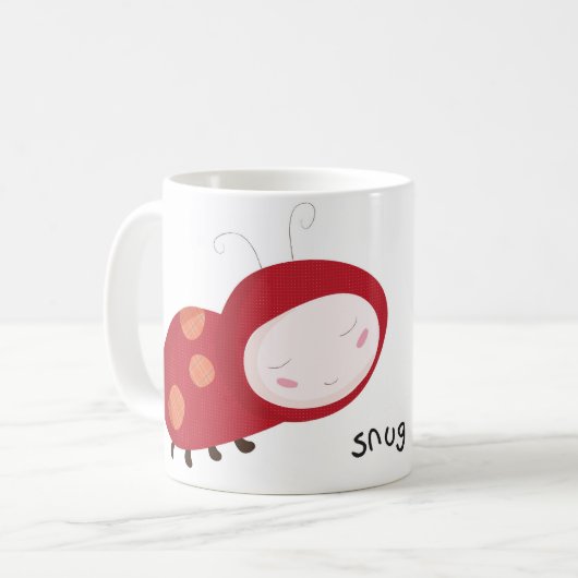 "Nackt als Bug"-Ladybird Kaffeetasse (Vorderseite Links)