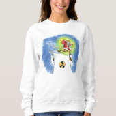 Nackte Santa Claus Frauen weißes Sweatshirt (Vorderseite)