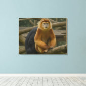 Nacktfresser Affe in der Waldhütte Leinwanddruck (Insitu (Holzboden))