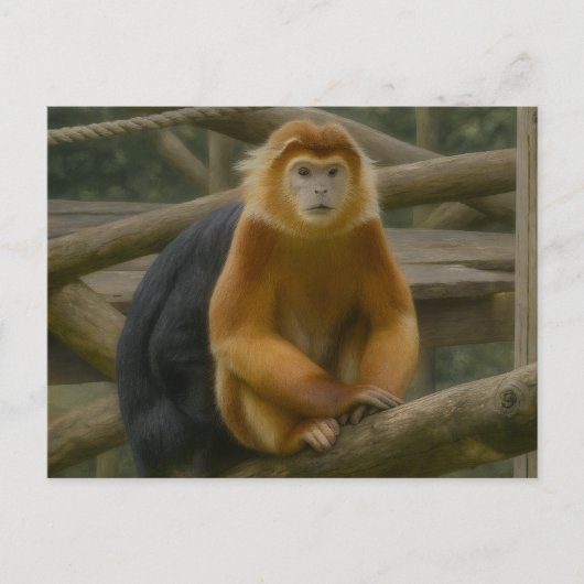 Nacktfresser Affe in der Waldhütte Postkarte (Vorderseite)