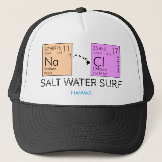 NaCL SALZ WASSER SURF Truckerkappe (Vorderseite)