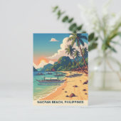Nacpan Beach Philippines Travel Postkarte (Stehend Vorderseite)