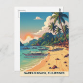 Nacpan Beach Philippines Travel Postkarte (Vorne/Hinten)