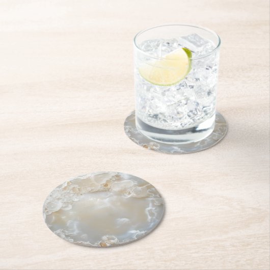 Nacre Pearl Nature Pattern Runder Pappuntersetzer (Vor Ort)