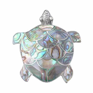 Nacre und Silver Sea Turtle Schlüsselanhänger Fotoskulptur Schlüsselanhänger