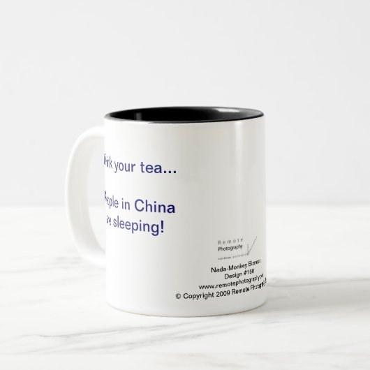 Nada-Affe #160 Zweifarbige Tasse (Vorderseite Links)