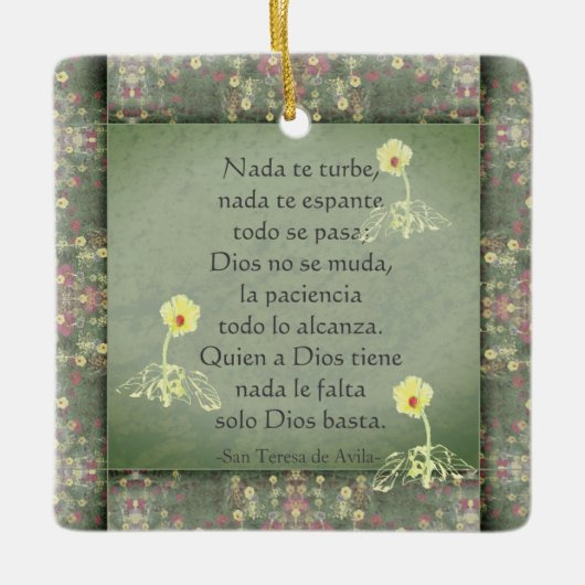 "Nada te turbe" San Teresa de Avila/Kundenfreundli Keramikornament (Vorderseite)
