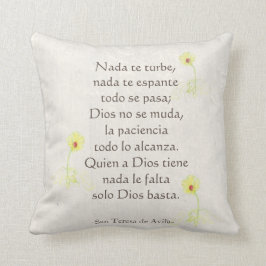 "Nada te turbe" San Teresa di Avila Antique-Holz Kissen